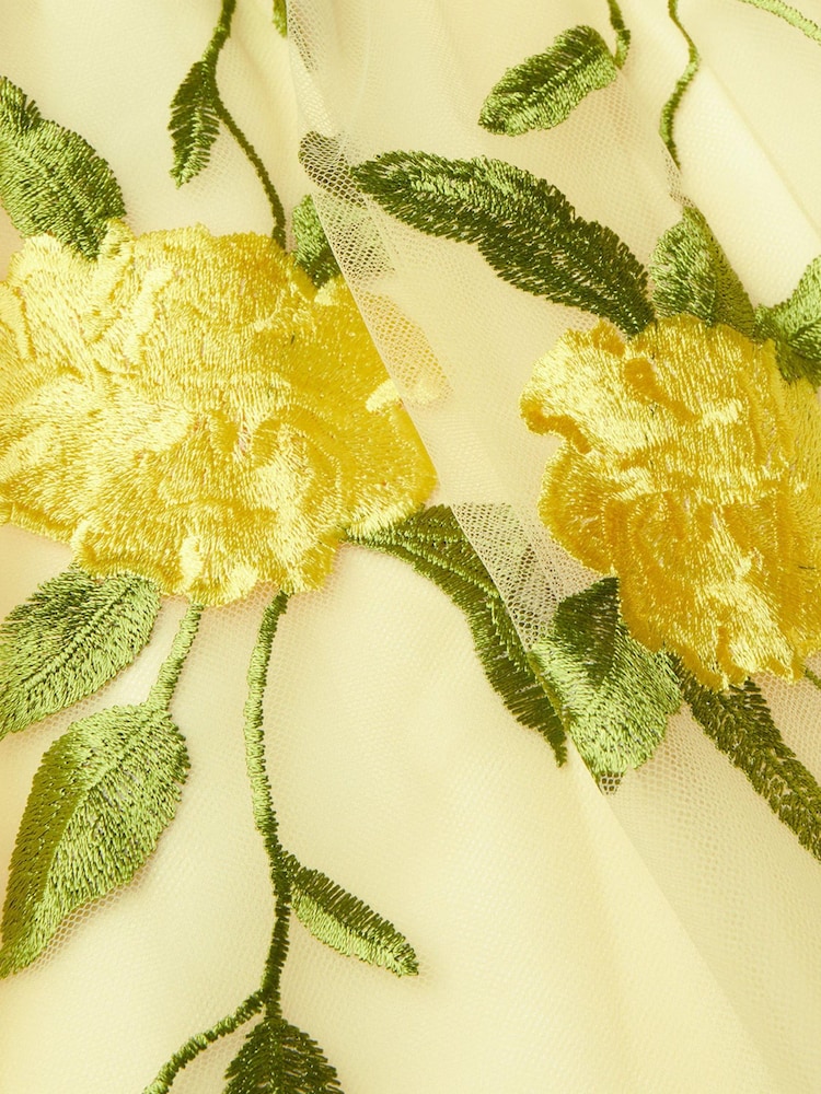 Monsoon Yellow Rose Embroidered Dress - Image 3 of 3 Monsoon Yellow Rose Embroidered Dress - Image 3 of 3