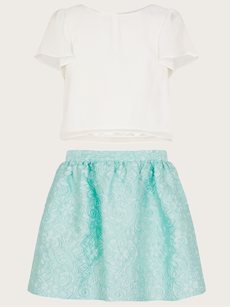 Monsoon Green Jacquard Top Skirt Set - Image 1 of 3 Monsoon Green Jacquard Top Skirt Set - Image 1 of 3