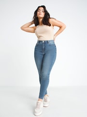 Simply Be Mid Blue 24/7 Skinny Jeans - Image 1 of 4