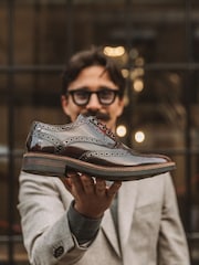 Base London Red Woburn Lace Up Brogue Shoes - Image 7 of 13