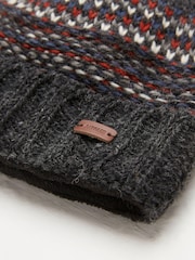 FatFace Grey Jack Textured Bobble Hat - Image 2 of 2
