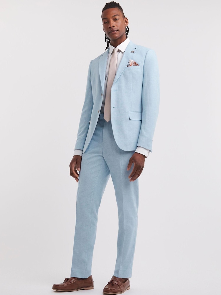 Jacamo Blue Danny Linen Mix Blazer - Image 1 of 5
