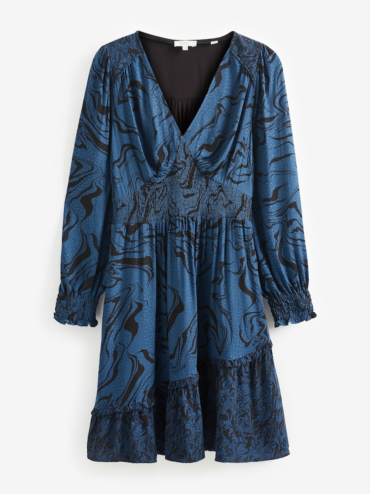 FatFace Blue Farah Marble Dress - Image 1 of 1