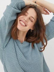 FatFace Blue Ellie Crew Jumper - Image 3 of 4