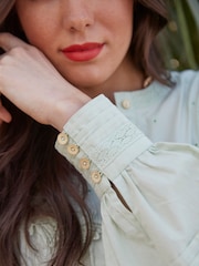 Another Sunday Long Sleeved Blouse With Lace Detail - Image 4 of 7