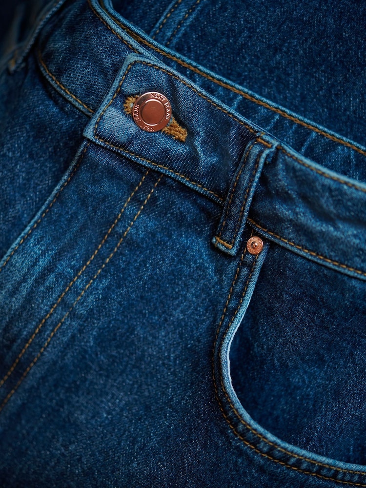 Another Sunday Denim Midi Skirt With Middle Seam Slit In Blue - Image 6 of 6