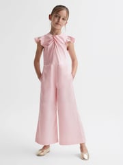 Reiss Pink Ally 9-14 yrs Knot Detail Jumpsuit - Image 3 of 6