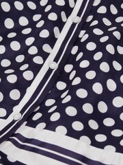 Reiss Navy Print Alex 9-14 yrs Polka Dot Long Sleeve Dress - Image 6 of 6
