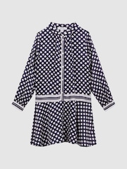 Reiss Navy Print Alex 4-9 yrs Polka Dot Long Sleeve Dress - Image 2 of 6