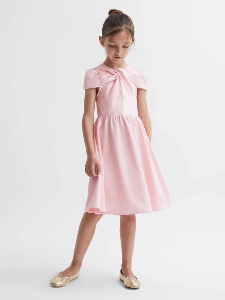 Reiss Pink Maria 9-14 yrs Knot Detail Dress - Image 1 of 6