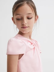 Reiss Pink Maria 9-14 yrs Knot Detail Dress - Image 3 of 6