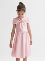 Reiss Pink Maria 9-14 yrs Knot Detail Dress - Image 4 of 6