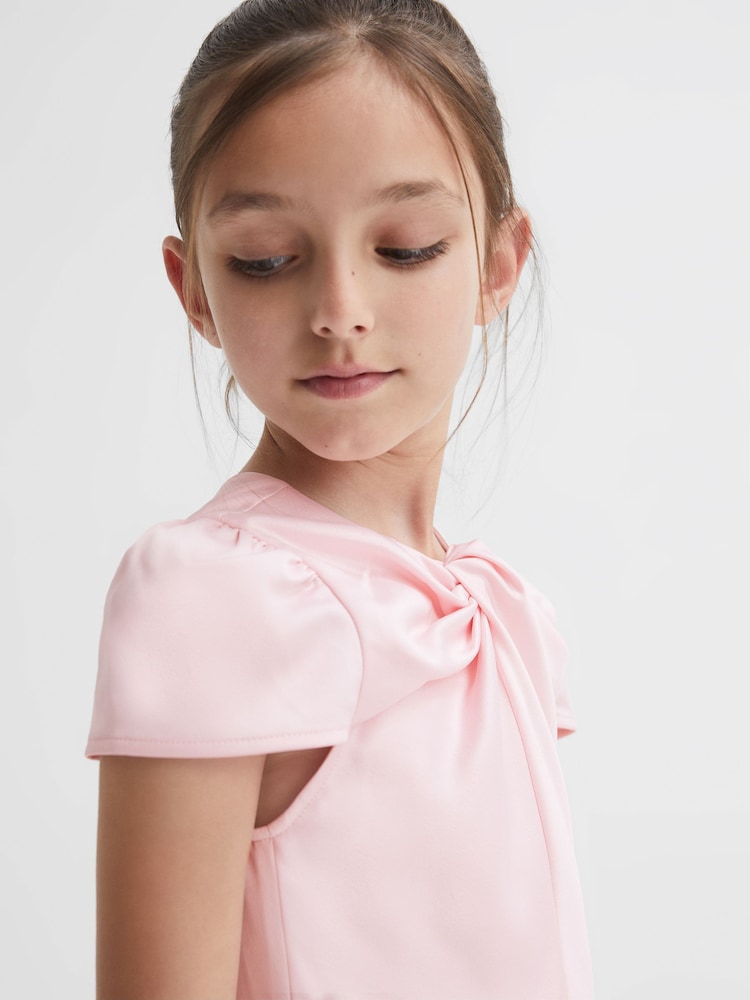 Reiss Pink Maria 4-9 yrs Knot Detail Dress - Image 1 of 6