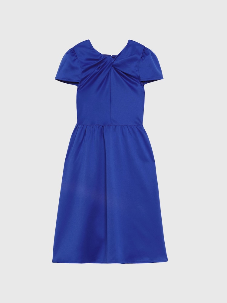 Reiss Blue Maria 4-9 yrs Knot Detail Dress - Image 2 of 6