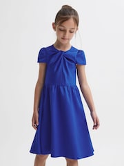 Reiss Blue Maria 4-9 yrs Knot Detail Dress - Image 4 of 6