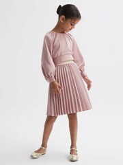 Reiss Pink Ezra 4-9 yrs Pleated Elasticated Skirt - Image 3 of 6