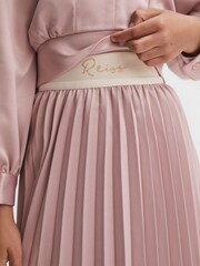 Reiss Pink Ezra 4-9 yrs Pleated Elasticated Skirt - Image 4 of 6