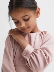Reiss Pink Molly 9-14 yrs Cropped Pleated Blouse - Image 4 of 6