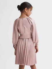 Reiss Pink Molly 9-14 yrs Cropped Pleated Blouse - Image 5 of 6
