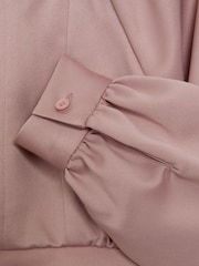 Reiss Pink Molly 9-14 yrs Cropped Pleated Blouse - Image 6 of 6