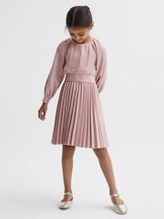 Reiss Pink Molly 4-9 yrs Cropped Pleated Blouse - Image 1 of 6