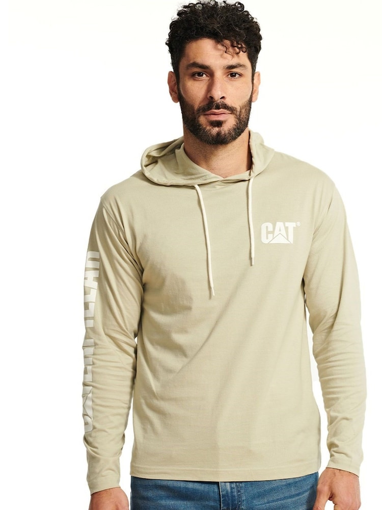 Caterpillar Cream 100% Cotton Long Sleeve Hoodie - Image 1 of 4