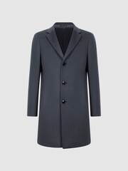 Reiss Airforce Blue Gable Wool Blend Single Breasted Epsom Overcoat - Image 2 of 5
