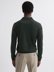Reiss Forest Milburn Merino Wool Open Collar Polo Shirt - Image 4 of 5