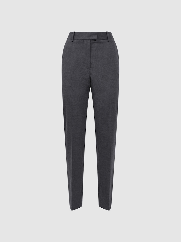 Reiss Grey Melange Sonny Slim Fit Wool Blend Trousers - Image 2 of 4