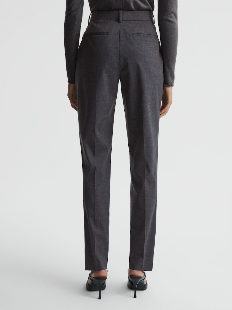 Reiss Grey Melange Sonny Slim Fit Wool Blend Trousers - Image 4 of 4