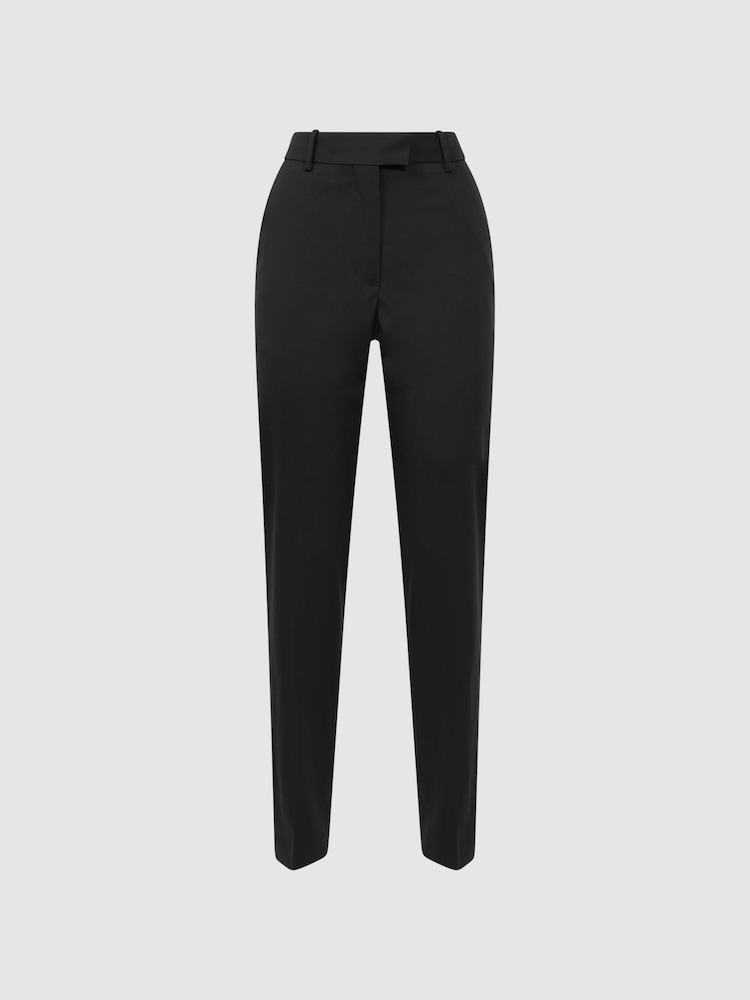 Reiss Black Sonny Slim Fit Wool Blend Trousers - Image 2 of 5