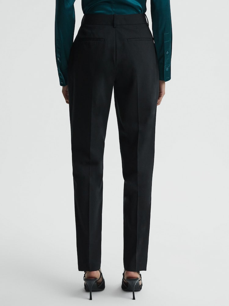 Reiss Black Sonny Slim Fit Wool Blend Trousers - Image 5 of 5