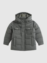 Reiss Khaki Biela Junior Quilted Hooded Coat - Image 2 of 6