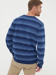 FatFace Gestreiftes Sweatshirt mit Rundhalsausschnitt, Indigo - Bild 2 von 4