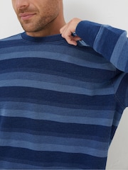 FatFace Gestreiftes Sweatshirt mit Rundhalsausschnitt, Indigo - Bild 3 von 4