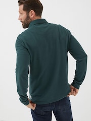 FatFace Green Long Sleeve Organic Pique Polo Shirt - Image 2 of 5