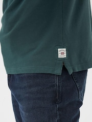 FatFace Green Long Sleeve Organic Pique Polo Shirt - Image 4 of 5