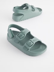 Mint Green Double Buckle Ankle Strap EVA Sandals - Image 1 of 6