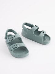 Mint Green Double Buckle Ankle Strap EVA Sandals - Image 2 of 6