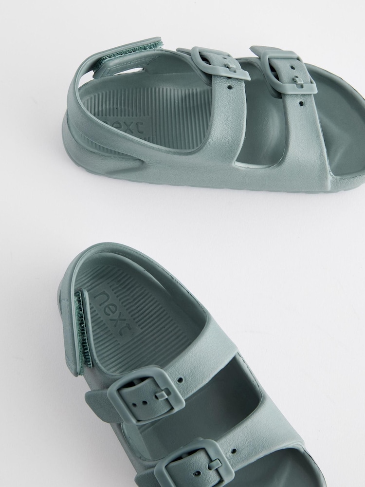 Mint Green Double Buckle Ankle Strap EVA Sandals - Image 4 of 6