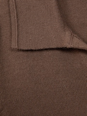Reiss Brown Sugar Duchie Junior Merino Wool Open Collar Polo Shirt - Image 6 of 6