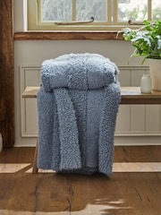 Grey Knitted Stripe Throw - Image 2 of 6