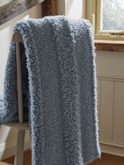 Grey Knitted Stripe Throw - Image 4 of 6
