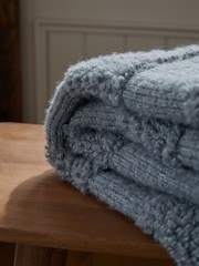 Grey Knitted Stripe Throw - Image 5 of 6