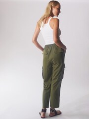 Religion Green Utility Inspired Trousers With Multiple Pockets In Soft Crepe - Image 5 of 6