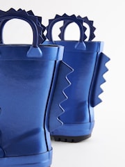 Metallic Blue Dino Handle Wellies - Image 7 of 10