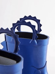 Metallic Blue Dino Handle Wellies - Image 9 of 10