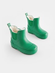Bright Green Warm Lined Ankle Wellies - Image 1 of 5