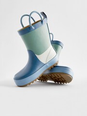 Blue Colourblock Handle Wellies - Image 4 of 6