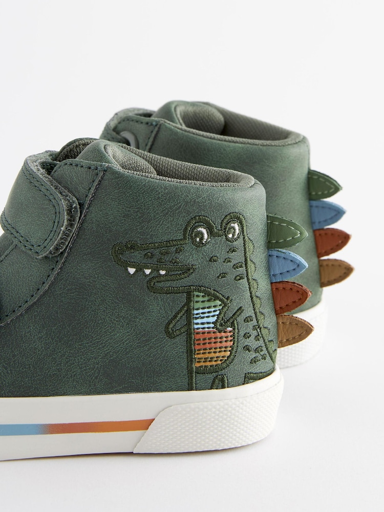 Mineral Green Crocodile Standard Fit (F) Warm Lined Touch Fastening Boots - Image 5 of 5